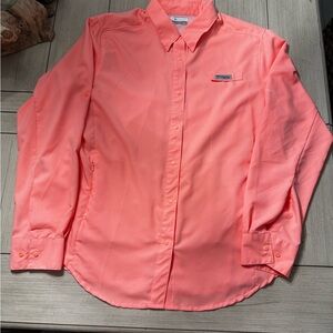 Columbia Pink Button Down Shirt Long Sleeve